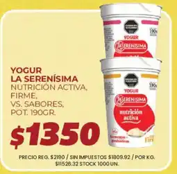 Supermercados Vea La serenisima yogur nutricion activa firme vs. sabores oferta