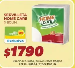 Supermercados Vea Home care servilletas blancas oferta