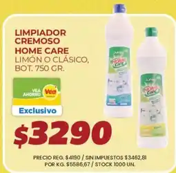 Supermercados Vea Home care limpiador cremoso oferta