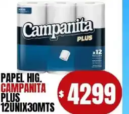 Supermercados Mariano Max Campanita papel hig. plus oferta