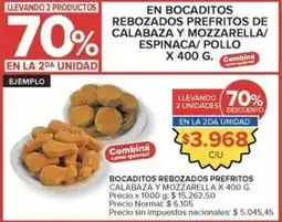 Carrefour Market Bocaditos rebozados prefritos de calabaza y mozzarella/ espinaca/ pollo oferta