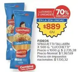 Carrefour Market Lucchetti - fideos spaghetti/tallarín x 500 g oferta