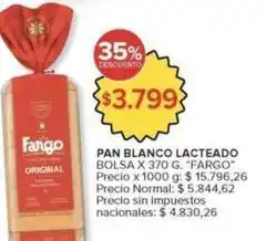 Carrefour Market Fargo - pan blanco lacteado oferta