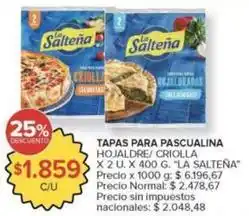 Carrefour Market La salteña - tapas para pascualina hojaldre/ criolla oferta