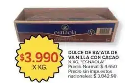 Carrefour Market Esnaola - dulce de batata de vainilla con cacao oferta