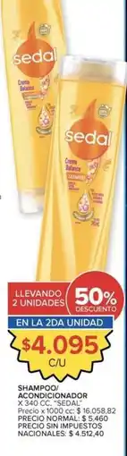 Carrefour Market Sedal - shampoo/ acondicionador x 340 cc oferta