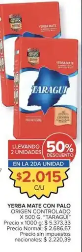 Carrefour Market Yerba mate con palo oferta