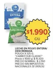 Carrefour Market Carrefour - leche en polvo entera/descremada oferta