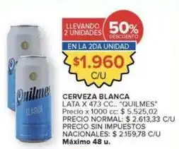 Carrefour Market Quilmes - cerveza blanca lata oferta