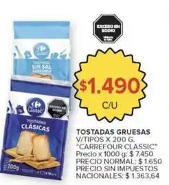 Carrefour Market Carrefour - tostadas gruesas oferta