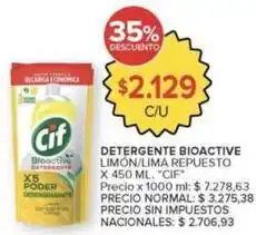 Carrefour Market Cif - detergente bioactive limón/lima repuesto oferta