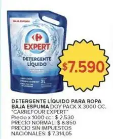 Carrefour Market Carrefour - detergente líquido para ropa baja espuma oferta