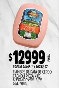 Supermercados Yaguar Cagnoli - fiambre de pata de cerdo oferta