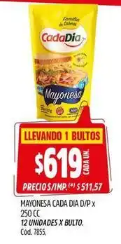 Supermercados Yaguar Dia - mayonesa cada dia d/p x 250 cc oferta