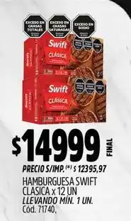 Supermercados Yaguar Swift - hamburguesa clasica oferta