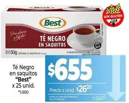 La Anonima Best - té negro en saquitos oferta