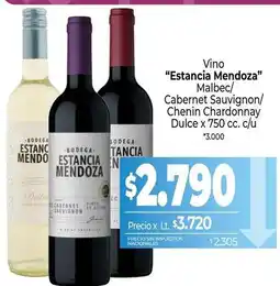 La Anonima Estancia mendoza - vino malbec/cabernet sauvignon chenin chardonnay dulce oferta