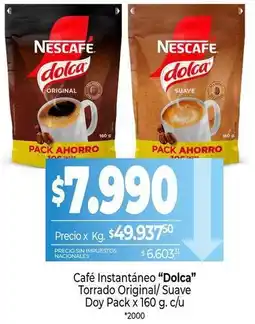 La Anonima Nescafé - café instantáneo dolca torrado original/ suave doy pack oferta