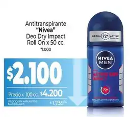 La Anonima Nivea - antitranspirante deo dry impact roll on oferta