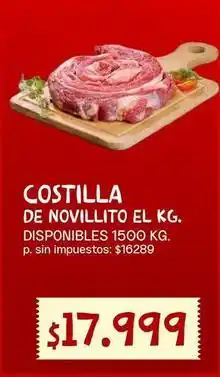 Supermercados Vea Costilla de novillito oferta