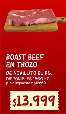 Supermercados Vea Roast beef en trozo de novillito oferta