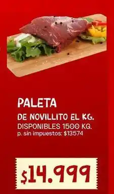 Supermercados Vea Paleta de novillito el kg oferta