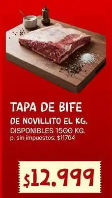 Supermercados Vea Tapa de bife de novillito oferta