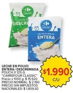 Carrefour Market Carrefour - leche en polvo entera / descremada oferta
