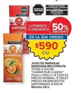 Carrefour Market Jugo de naranja / manzana / multifruta oferta