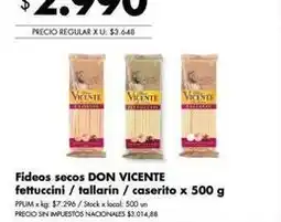 Disco Don vicente - fideos secos fettuccini / tallarín / caserito oferta