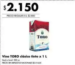 Disco Toro - vino toro clásico tinto oferta
