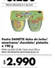 Disco Danette - postre dulce de leche/americana/ chocolate/ pistacho oferta