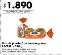 Disco Lactal - pan de pancho/ de hamburguesa oferta