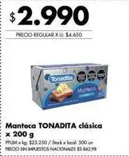 Disco Tonadita - manteca clásica oferta