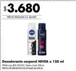 Disco Nivea - desodorante corporal oferta