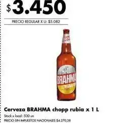 Disco Brahma - cerveza chopp rubia oferta