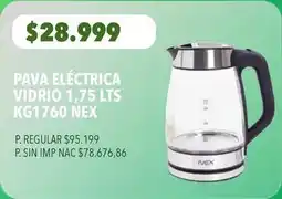 Supermercados Vea Nex - pava eléctrica vidrio 1,75 lts kg1760 oferta