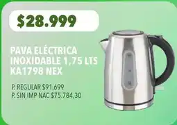 Supermercados Vea Nex - pava eléctrica inoxidable 1,75 lts ka1798 oferta