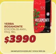 Supermercados Vea Rosamonte - yerba edición 55 aniv., paq. 1kg oferta