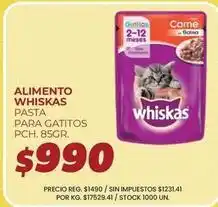 Supermercados Vea Whiskas - alimento whiskas pasta para gatitos pch. 85gr oferta