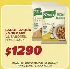 Supermercados Vea Knorr - saborizador mix vs. sabores oferta
