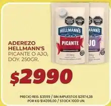 Supermercados Vea Hellmann's - aderezo picante o ajo oferta