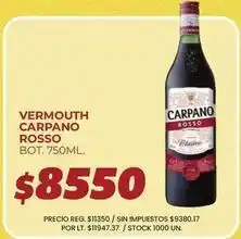 Supermercados Vea Carpano - vermouth rosso bot. 750ml oferta