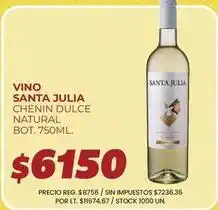 Supermercados Vea Santa julia - chenin dulce natural bot. 750ml oferta