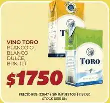Supermercados Vea Toro - vino toro blanco o blanco dulce oferta