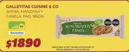 Supermercados Vea Cuisine - galletitas cuisine & co avena, manzana y canela, paq. 186gr oferta