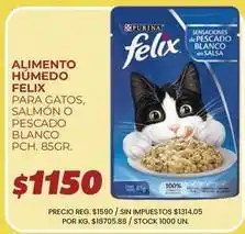 Supermercados Vea Felix - alimento húmedo para gatos, salmón o pescado blanco pch oferta