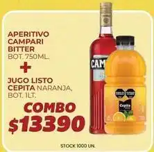 Supermercados Vea Campari - aperitivo campari bitter + jugo listo cepita naranja oferta