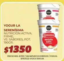 Supermercados Vea La serenísima - yogur nutrition activa, firme, vs. sabores, pot oferta
