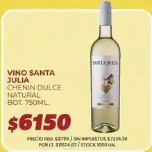 Supermercados Vea Santa julia - vino santa julia chenin dulce natural oferta